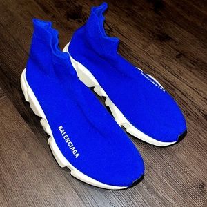 Balenciaga Women's Blue Speed Knit Sneakers. EU Size 3/ US Size 8